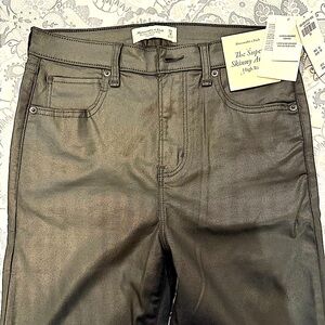 Abercrombie & Fitch Black Coated Skinny Jeans, 8/29, new with tags!